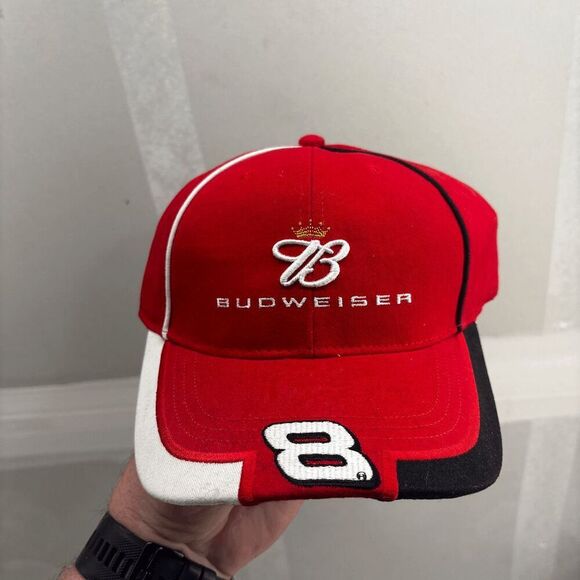 Dale Earnhardt JR 8 Budweiser Action Hat Hook & Loop Adjustable Hat New! - Picture 1 of 9